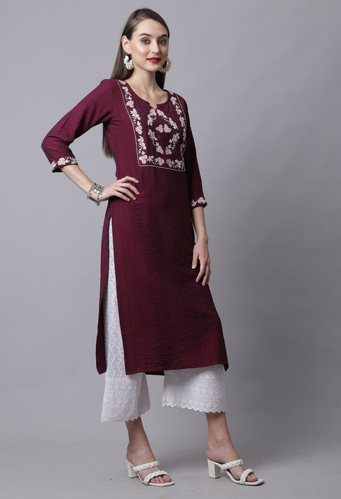 Pure Cambric Cotton Heavy Embroidered Kurti