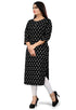Black And White Pure Cotton Jaipuri Printed Kurti