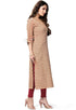 Beige Pure Cambric Cotton Jaipuri Printed Kurti