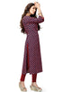 Navy Blue And Beige Pure Cambric Cotton Jaipuri Printed Kurti