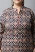 Pure Cambric Cotton Jaipuri Printed Plus Size Kurti