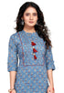 Blue Pure Cambric Cotton Jaipuri Printed Kurti