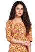 Yellow Pure Cambric Cotton Printed Kurti