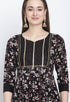 Black Pure Cambric Cotton Printed Kurta Set With Dupatta