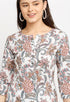 White And Red Pure Cambric Cotton Jaipuri Printed Kurti