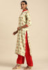 Beige Silk Blend Jaccquard Woven Salwar Suit Material
