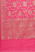 Pink Chanderi Silk Embroidered Semi-Stitched Salwar Suit Material