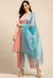 Pink Chanderi Silk Embellished Unstitched Salwar Suit Material
