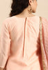 Light Pink chanderi silk Embroidered Unstitched Salwar Suit Material