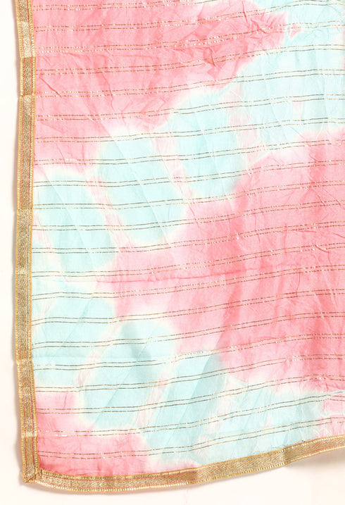 Sky Blue chanderi silk Embroidered Unstitched Salwar Suit Material