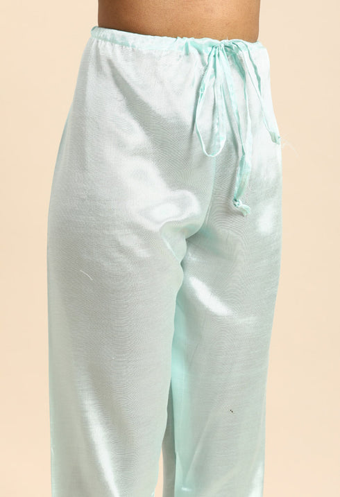 Sky Blue chanderi silk Embroidered Unstitched Salwar Suit Material