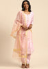 Pink chanderi silk Embroidered Unstitched Salwar Suit Material