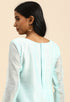 Sky Blue chanderi silk Embroidered Unstitched Salwar Suit Material