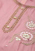 Mauve Pink Glass Cotton Embroidered Unstitched Salwar Suit Material