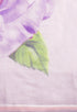 Off-White And Purple Organza Digital Floral Printed Traditional Saree