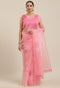Light Pink Organza Digital Floral Printed Traditional Saree