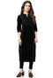 Black Pure Cambric Cotton Jaipuri Embroidered Kurti
