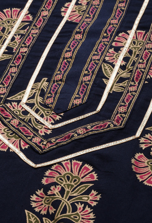 Pure Cambric Cotton Printed Kurta Set With Dupatta