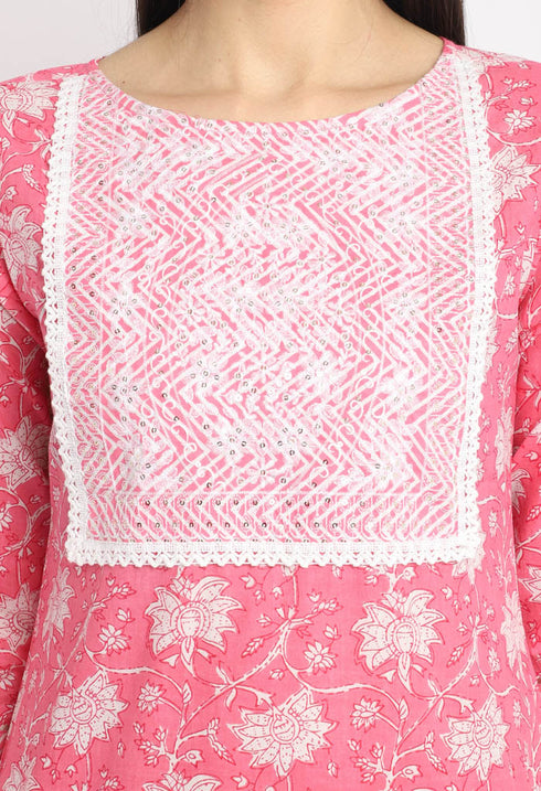 Pure Cambric Cotton Embroidered Kurta Set With Dupatta