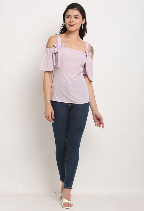 Light Purple Polyester Solid Top