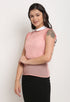 Light Pink Georgette Solid Top
