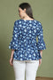 Blue Pure Cotton Jaipuri Printed Short Top