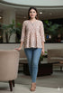 Beige Pure cotton Jaipuri Printed Short Top