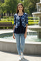 Navy Blue Pure Cotton Jaipuri Printed Short Top