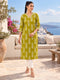Olive Yellow Pure Cotton Hand Block Print Kurta