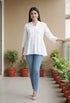 Off White Pure cotton Embroidered Short Top