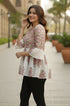 White & Pink Pure Cotton Floral Printed Short Top