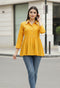 Yellow Pure Cotton Embroidered Short Top