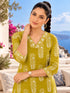 Olive Yellow Pure Cotton Hand Block Print Kurta