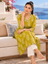 Olive Yellow Pure Cotton Hand Block Print Kurta