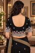 Black Lycra Readymade Embroidered Blouse For Women