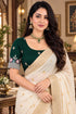 Green Lycra Readymade Embroidered Blouse For Women