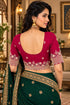 Pink Lycra Readymade Embroidered Blouse For Women