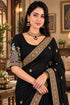 Black Lycra Readymade Embroidered Blouse For Women