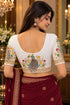 White Lycra Readymade Embroidered Blouse For Women