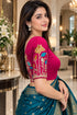 Pink Lycra Readymade Embroidered Blouse For Women