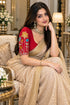 Red Lycra Readymade Embroidered Blouse For Women