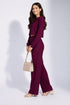 Wine Lycra Solid Oversized Strachable Coords Set