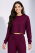 Wine Lycra Solid Oversized Strachable Coords Set