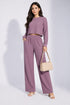Pink Lycra Solid Oversized Strachable Coords Set