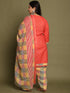 Peach Cotton Blend Printed Plus Size Ready to Wear Patiala Salwar Suit