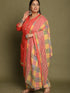 Peach Cotton Blend Printed Plus Size Ready to Wear Patiala Salwar Suit