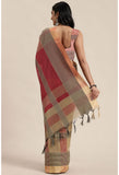 Pink And Beige Cotton Silk  Printed Traditional  Saree With Blouse Piece