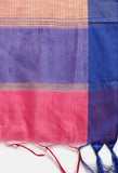 Pink Cotton Striped Printed Traditional  Saree With Blouse Piece