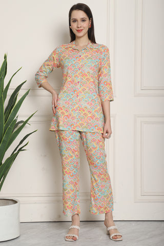 Rayon Floral Printed Co-ords Set