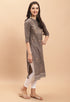 Grey Pure Cambric Cotton Kurti